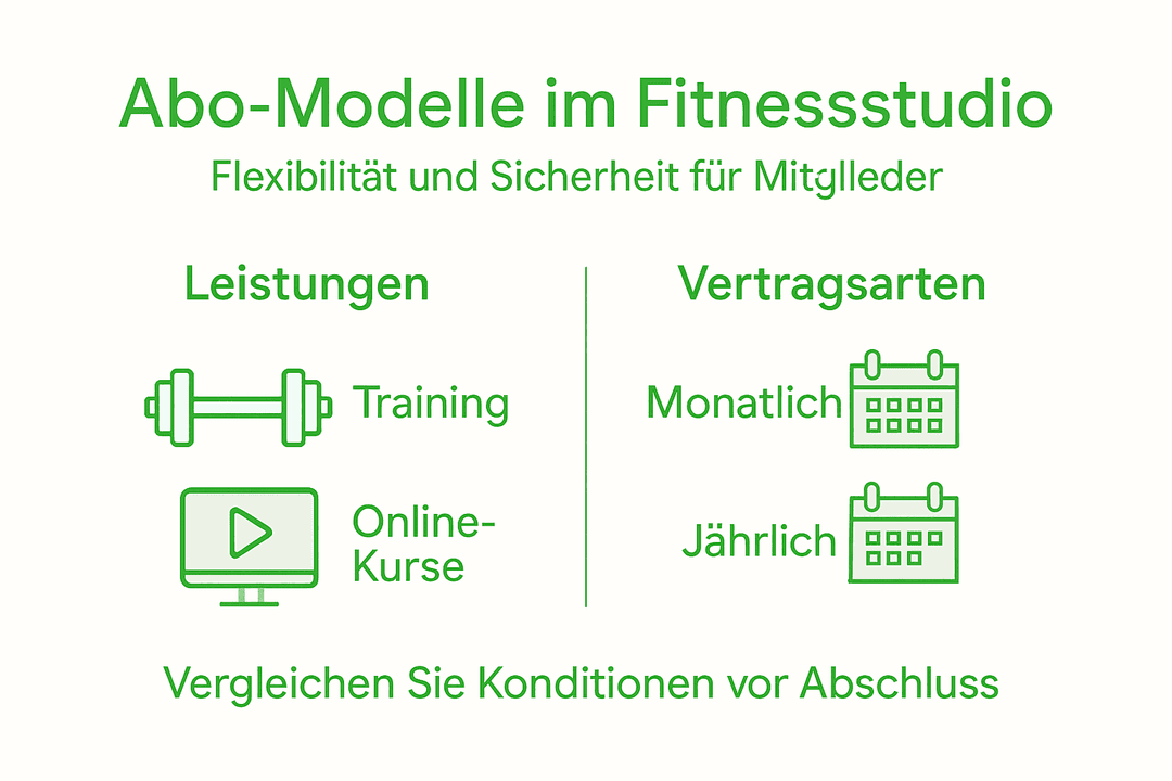 Infografik: Die verschiedenen Mitgliedschaftsmodelle im Fitnessstudio auf einen Blick