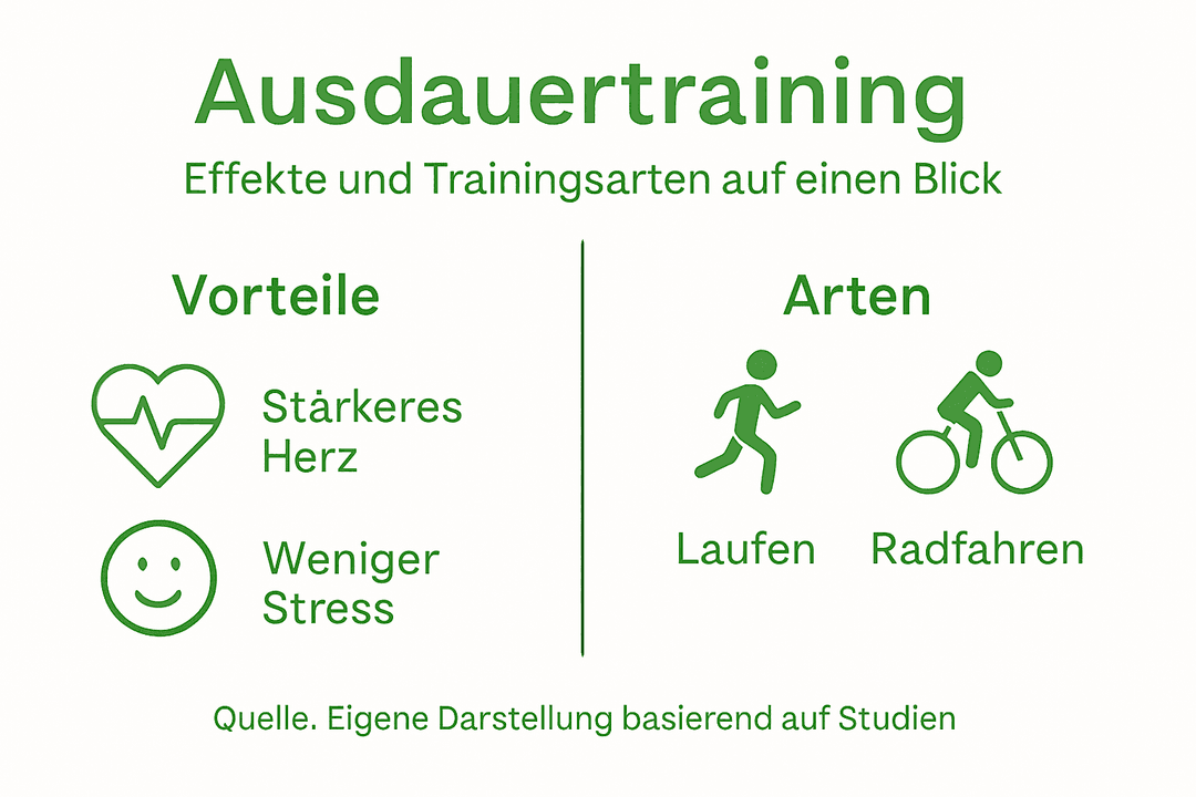 Infografik: Vorteile und verschiedene Formen des Ausdauertrainings