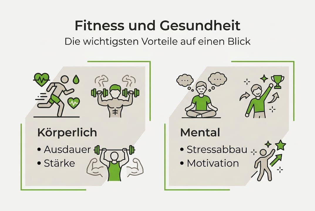 Infografik: Die Vorteile für körperliche Gesundheit und mentale Fitness