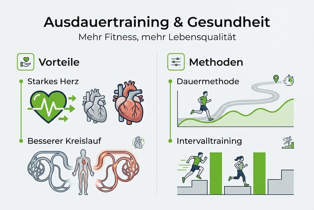 Infografik: Die wichtigsten Vorteile und effektive Trainingsmethoden für mehr Ausdauer