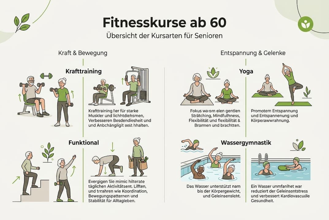 Infografik: Die besten Fitnesskurse für Senioren im Überblick