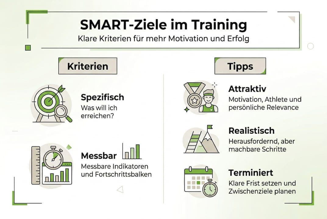 Infografik: Trainingsziele nach der SMART-Methode – kompakt und übersichtlich