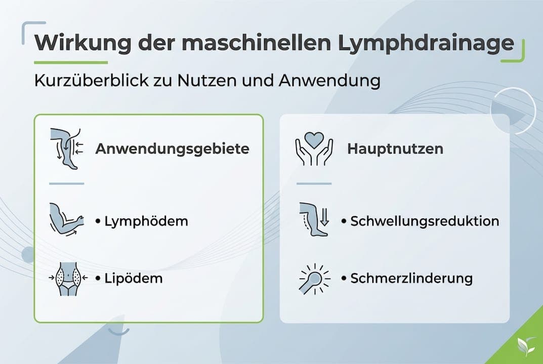 Infografik: Die Vorteile und Wirkungsweise der Lymphdrainage auf einen Blick