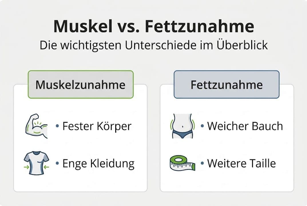 Muskel vs. Fett: Die wichtigsten Unterschiede auf einen Blick (Infografik)