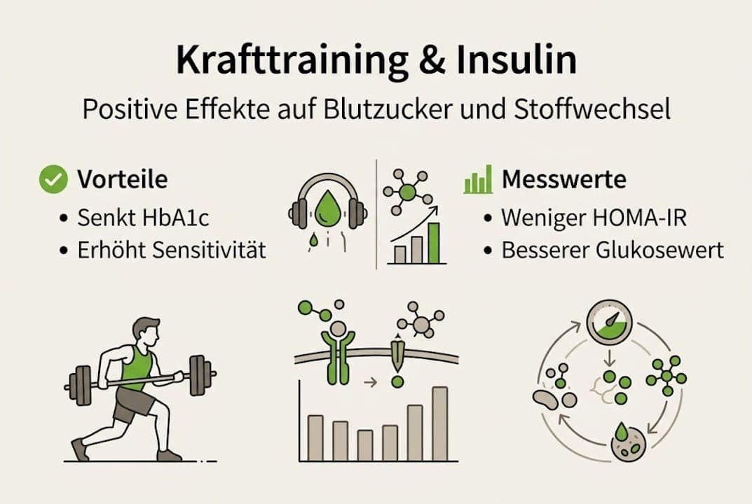 Krafttraining und Insulinwirkung – Eine anschauliche Übersicht als Infografik