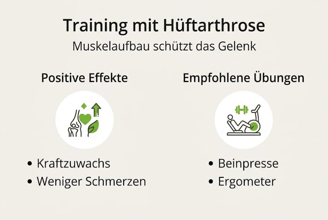 Infografik: Diese Übungen helfen bei Hüftarthrose – Vorteile und praktische Empfehlungen