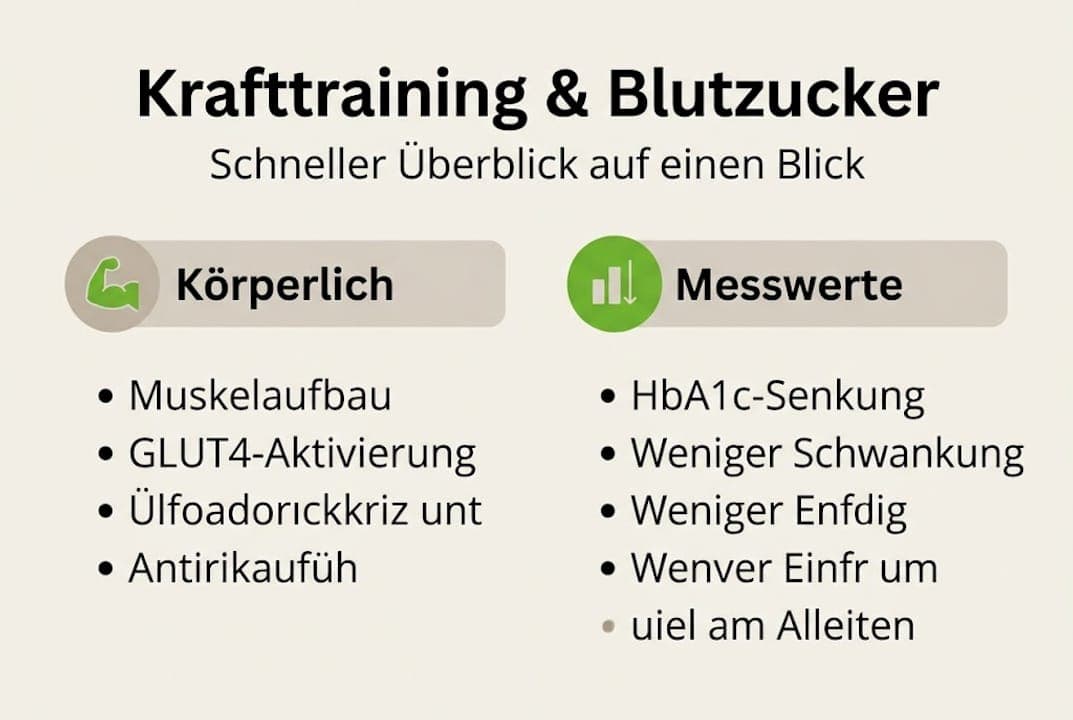 Krafttraining und Blutzucker: Das Wichtigste auf einen Blick (Infografik)