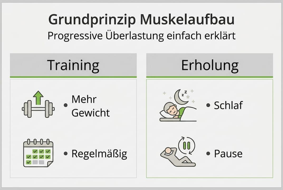 Die Infografik veranschaulicht anschaulich das Prinzip der progressiven Überlastung.