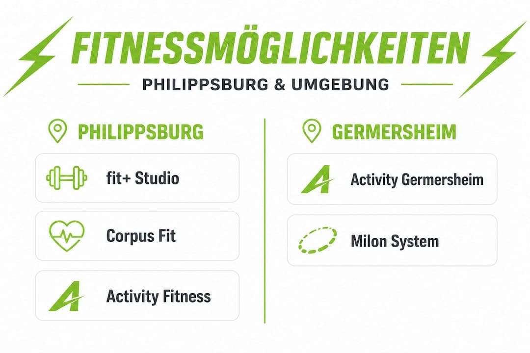 Die besten Fitnessstudios in Philippsburg und Umgebung im Überblick