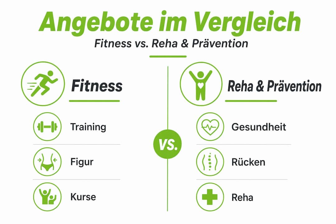 Fitness- und Reha-Angebote im Überblick – anschaulich in einer Infografik dargestellt