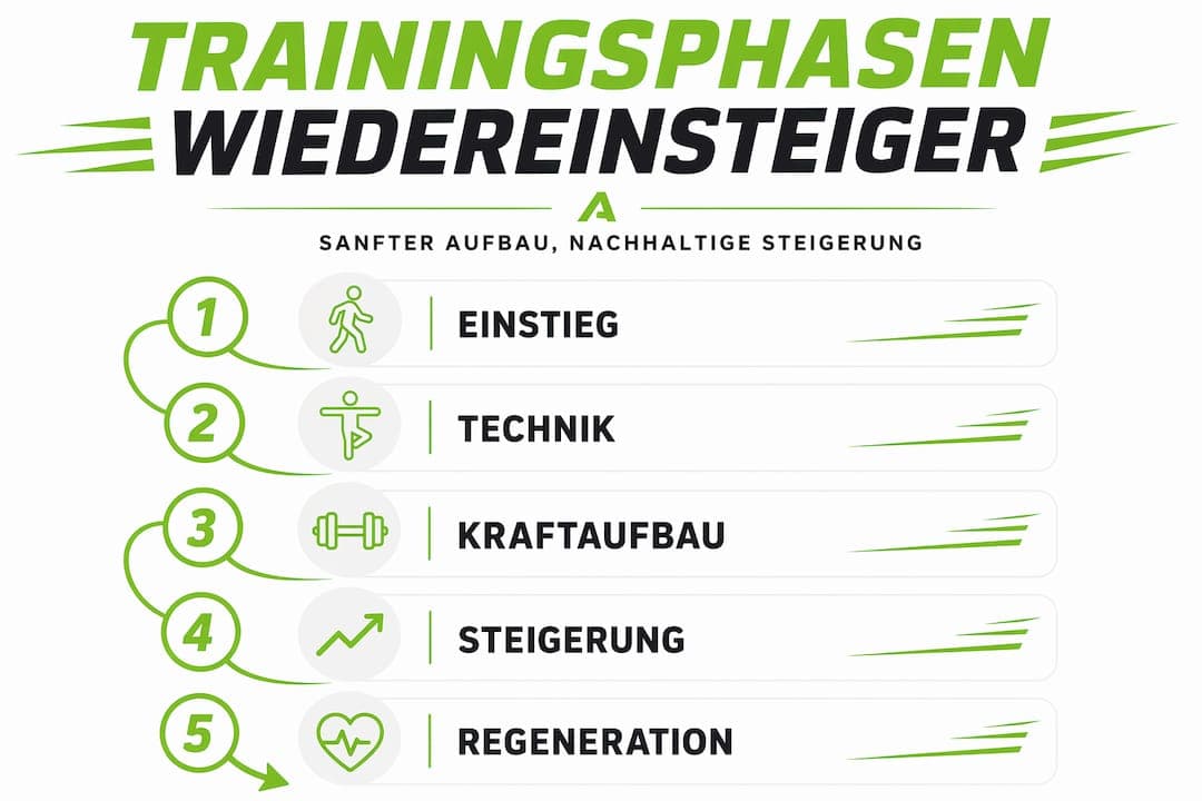 Übersicht: Die wichtigsten Trainingsetappen für den Wiedereinstieg ins Fitnessprogramm
