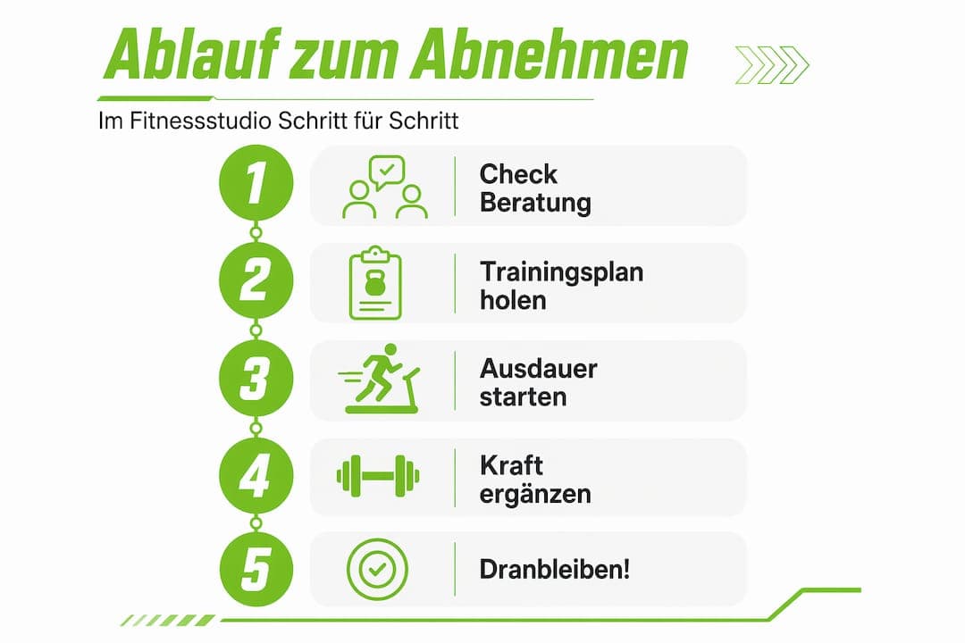 So gelingt gesundes Abnehmen im Fitnessstudio: Dein Fahrplan in der Übersicht