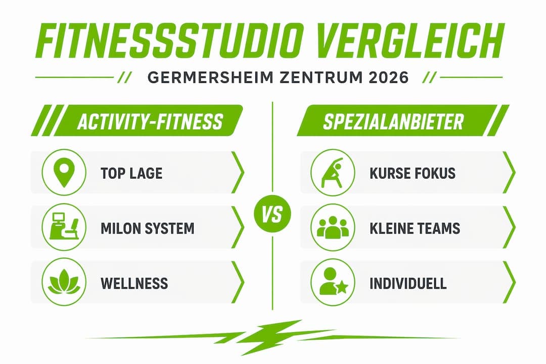 Übersichtsgrafik: Verschiedene Fitnessstudiokonzepte im direkten Vergleich
