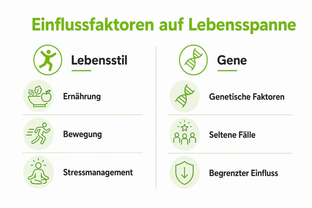Infografik: Wie Lebensstil und Gene unsere Lebenserwartung beeinflussen