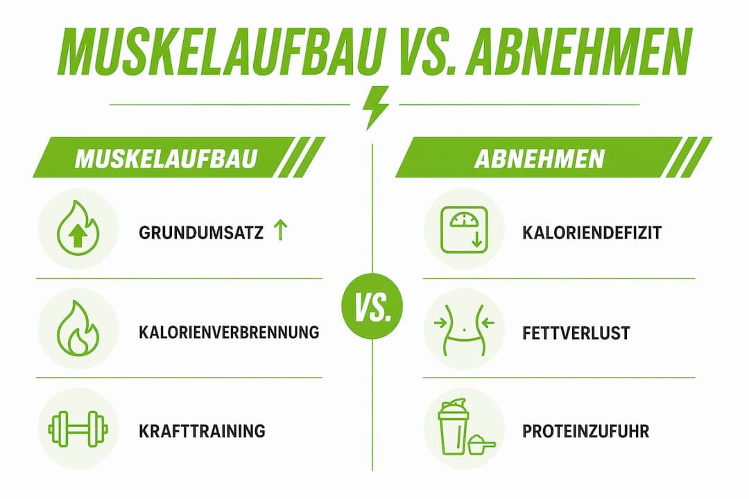 Vergleich: Muskelaufbau vs. Fettabbau – Die wichtigsten Unterschiede auf einen Blick