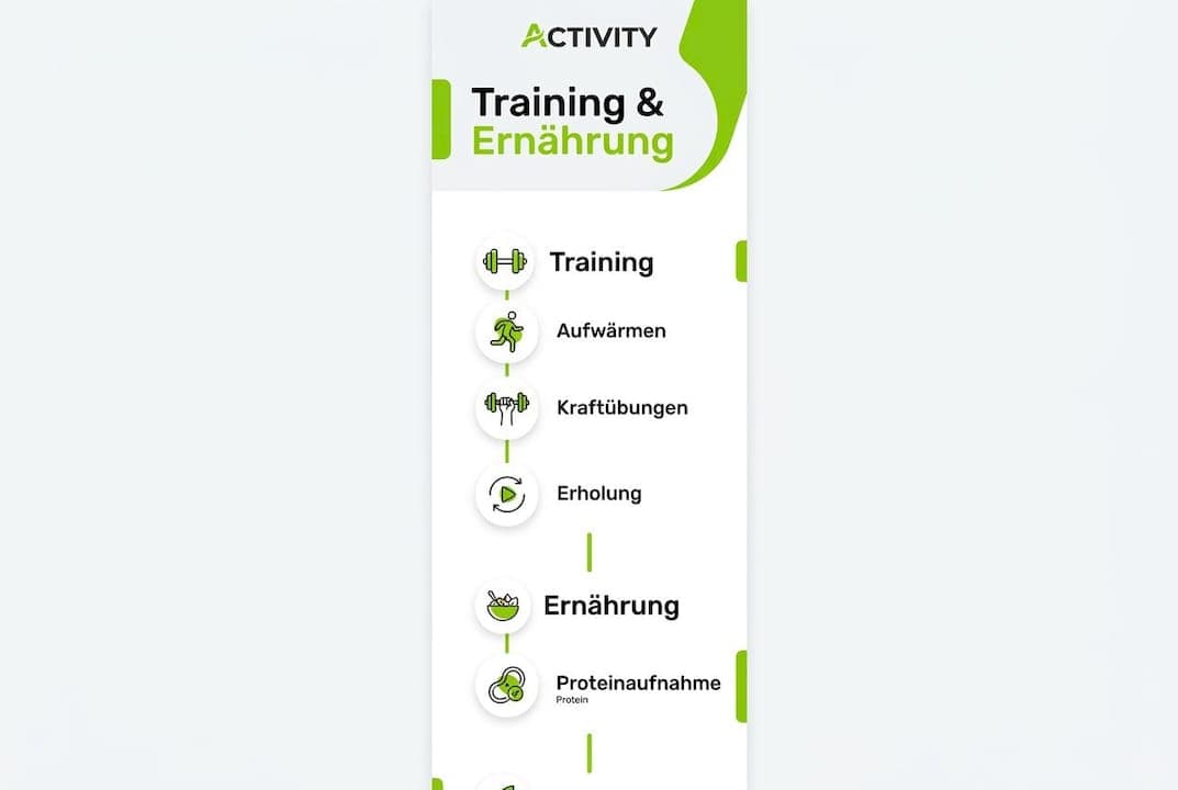 Infografik: So gelingt Muskelaufbau im Alter – Trainings- und Ernährungsplan Schritt für Schritt