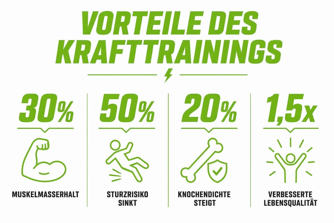 Infografik: Warum Krafttraining ab 50 besonders wichtig ist – Ihre Vorteile auf einen Blick
