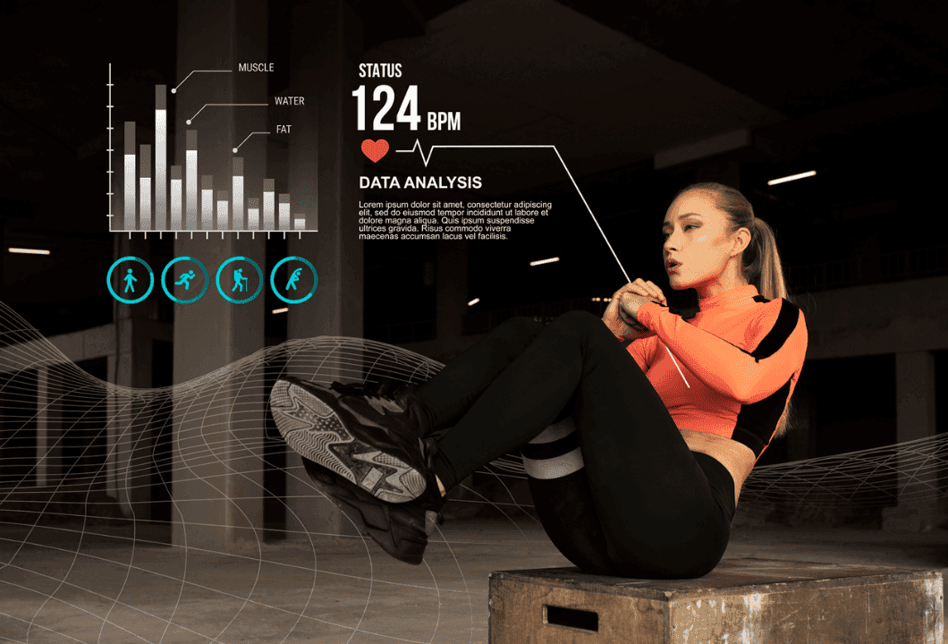 Fitnesstracker Frau bei Fitness