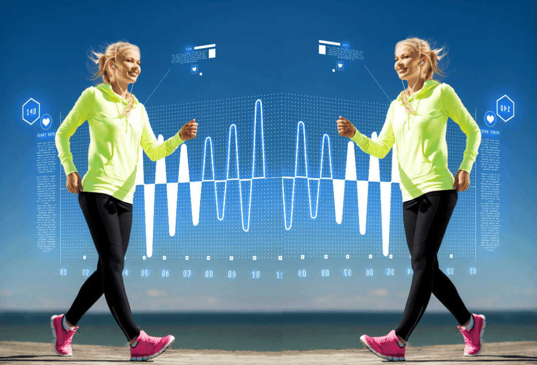 fitness trackern beim laufen frau
