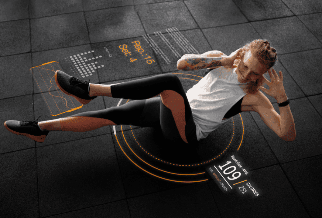 fitness tracker beim kraftsport frau